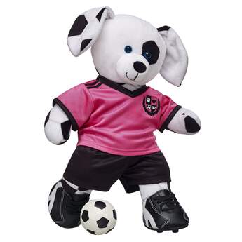 Plush teddy bear size football.
