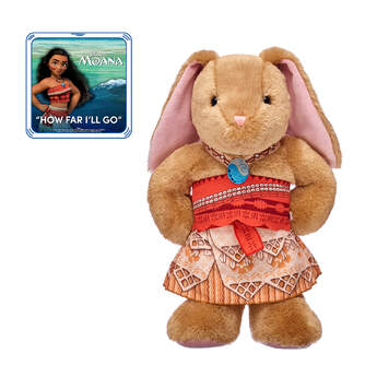 Go on an unforgettable voyage with this Disney Moana stuffed animal gift set! Pawlette is a fearless bunny who is dressed  in her three-piece Moana costume - all set for an ocean adventure!  Give this cute Moana gift set as a special surprise for the movie fan in your life.   &ldquo;How Far I&rsquo;ll Go.&rdquo; Written by Lin-Manuel Miranda.  &copy;2016 Walt Disney Music Company &#40;ASCAP&#41;. Performed by Moana. Under License by Walt Disney Records. All Rights Reserved.