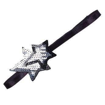 Add some bling to your Honey Girls friend with this Star Headband. The black headband features silver sequin stars.