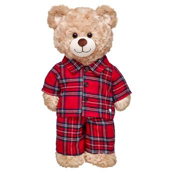 Bedtime gets a comfy cozy makeover with these warm PJs for your furry friend. The red top and bottoms have a plaid pattern and the soft fabric is ultra-snuggly.