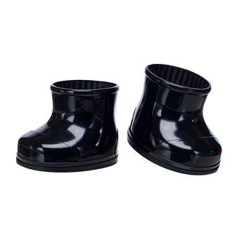 Keep your furry friend&#39;s paws warm and dry in any season with these shiny black rubber boots. This classic pair of boots pairs perfectly with any outfit and is a must-have accessory for your furry friend.