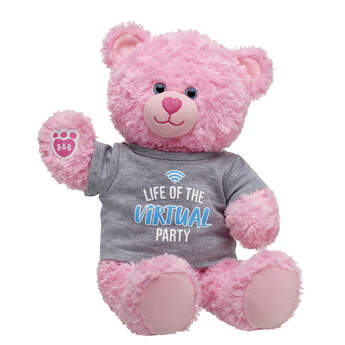 Online Exclusive Pink Cuddles Teddy Virtual Party Gift Set, , hi-res