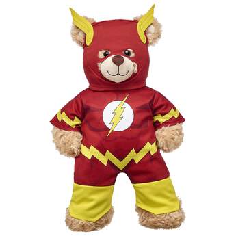 The Flash&#39;s iconic red and gold costume is now in furry friend form! This two-piece costume features the signature lightning bolt logo and the matching mask is sure to make any furry friend a true superhero. &amp;&#35;153; &amp; &amp;&#35;169; DC Comics. &#40;s13&#41;