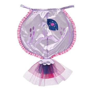Your Twilight Sparkle furry friend can make waves with this pretty sea pony cape! This glittery purple cape has light pink trim and tiered tulle layers at the end for the tail. It&#39;s the perfect accessory for underwater adventures! MY LITTLE PONY and all related characters are trademarks of Hasbro and are used with permission.  2017 Hasbro. All Rights Reserved.
