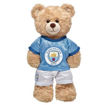Goal! Cheer on Manchester City F.C. with this blue and white football jersey that&#39;s the perfect size for your furry friend!