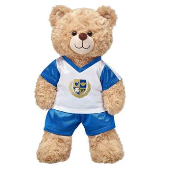 This Blue &amp; White Football Uniform is perfect for gameday! Find stuffed animals, clothing &amp; accessories for any occasion at Build-A-Bear.