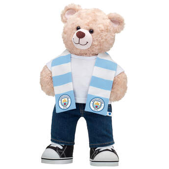 Happy Hugs Teddy Manchester City F.C. Scarf Gift Set, , hi-res