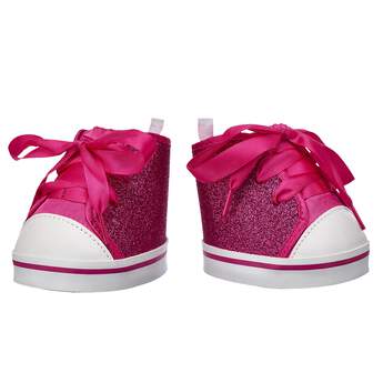 These Fuchsia Sparkle High Tops are a sparkly look that never goes out of style! Outfit a furry friend online to make the perfect gift. Free Shipping on orders over $45.