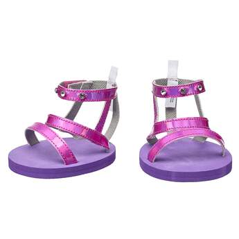 Your furry friend&#39;s paws will fit perfectly in this chic pair of sandals. These pink sandals have studded gems on the top strap for some extra flair.