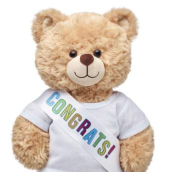 No matter the occasion, there&#39;s always a reason to celeBEARate with this &quot;Congrats!&quot; sash for teddy bears. Outfit a furry friend online to make the perfect gift. Make your own your own stuffed animal online with our Bear Builder or visit a store near you.