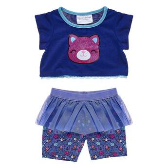 Catlynn is a colorful cat who loves to stay active, so this &quot;skegging&quot; set is the Perfect outfit! These ice cream print leggings have a blue tutu skirt.