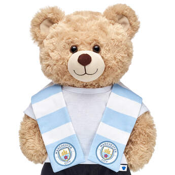 Go Manchester City! Football fans can root on their favourite club with this bear-sized scarf for their furry friend.