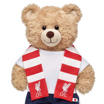 Go Liverpool! Football fans can root on their favourite club with this bear-sized scarf for their furry friend.