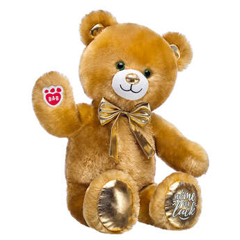 Online Exclusive Lucky Hugs Bear with Gold Bow, , hi-res