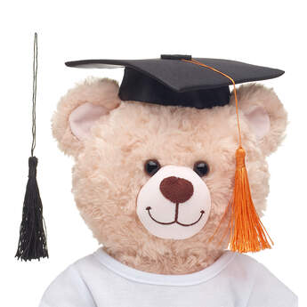 Online Exclusive Black Graduation Cap with Orange Tassel, , hi-res